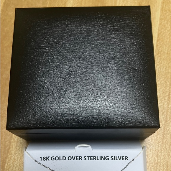 Gold and Silver Heart Pendant Necklace 18k gold over sterling silver 1/10 Ctt - Picture 4 of 7